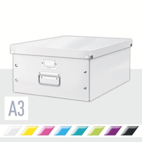 Scatola per archiviazione universale ''L'' Leitz CLICK & STORE bianco metallizzato 36,9x20x48,2 cm - 60450001